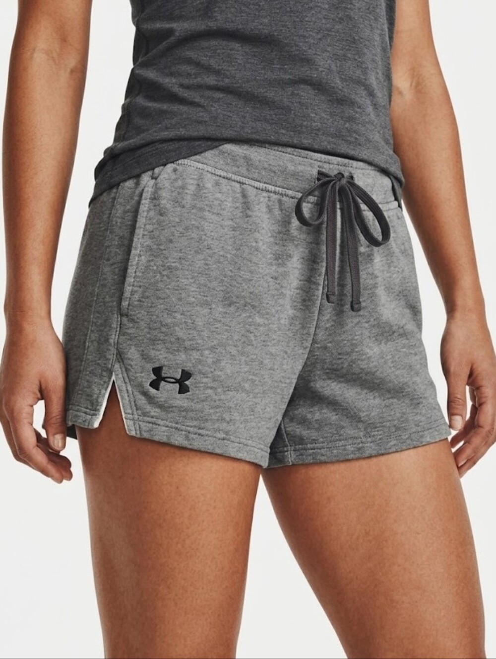 Under Armour Women's Charcoal Gray Athletic Shorts with Drawstring